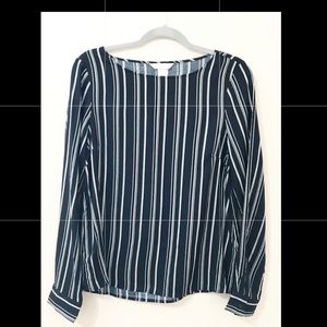 H&M Blue & White stripes Long Sleeves Shirt